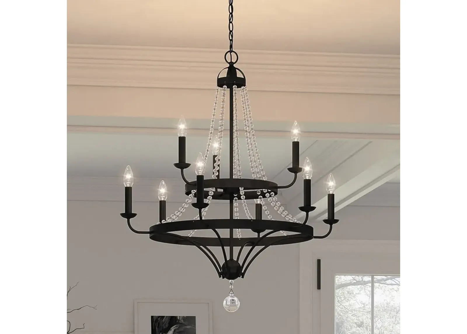 Adelaide 9-Light Matte Black Chandelier