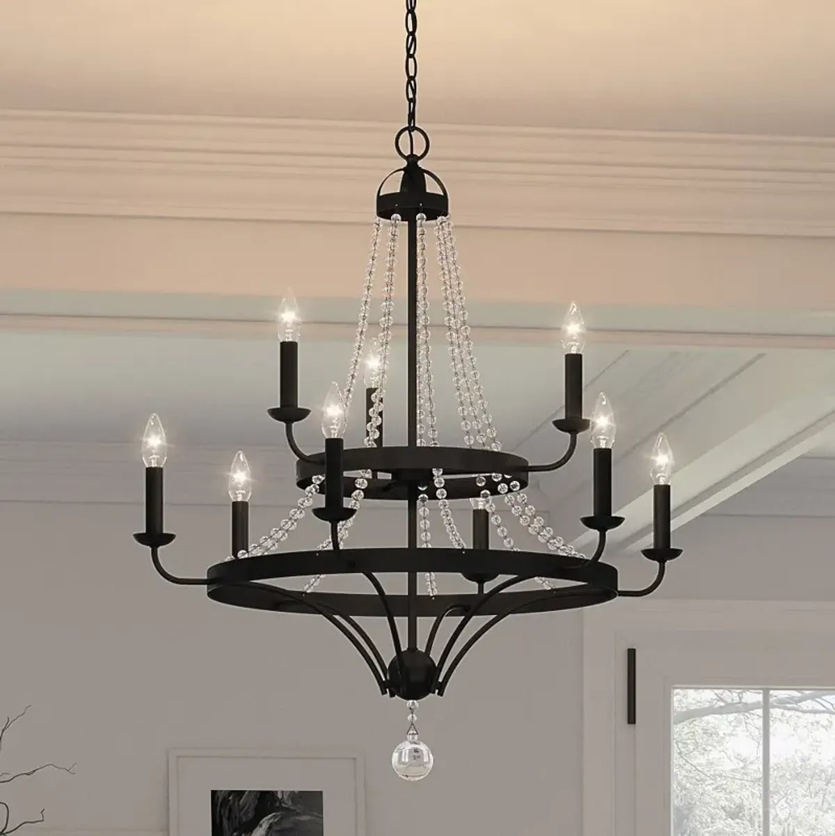Quoizel Adelaide 30" Wide Matte Black 9-Light Chandelier