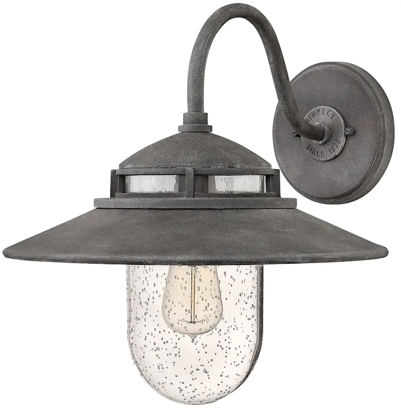 Hinkley Atwell 15 1/4" High Aged Zinc Outdoor Wall Light