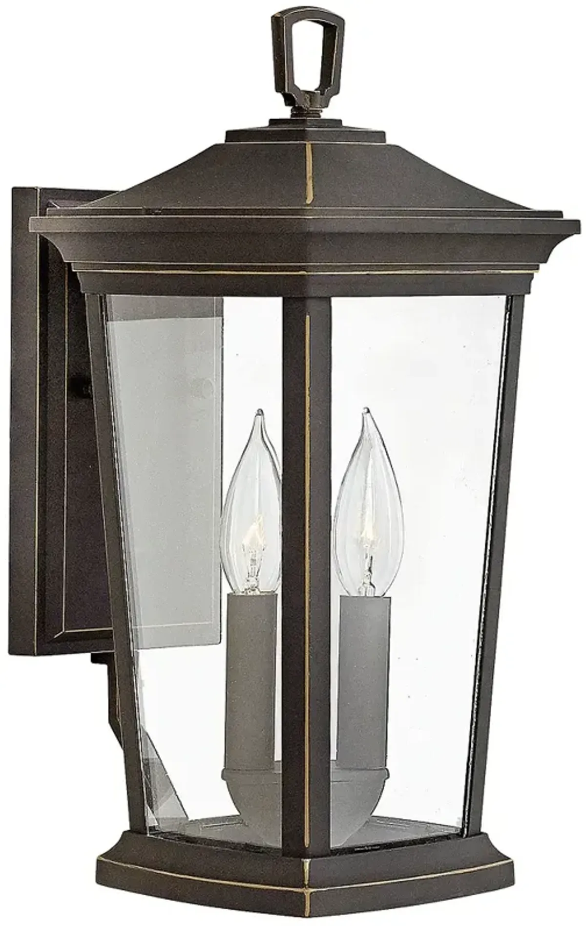 Bromley 15 1/4" High Clear Glass Oil Rubbed Bronze Outdoor Wall Light