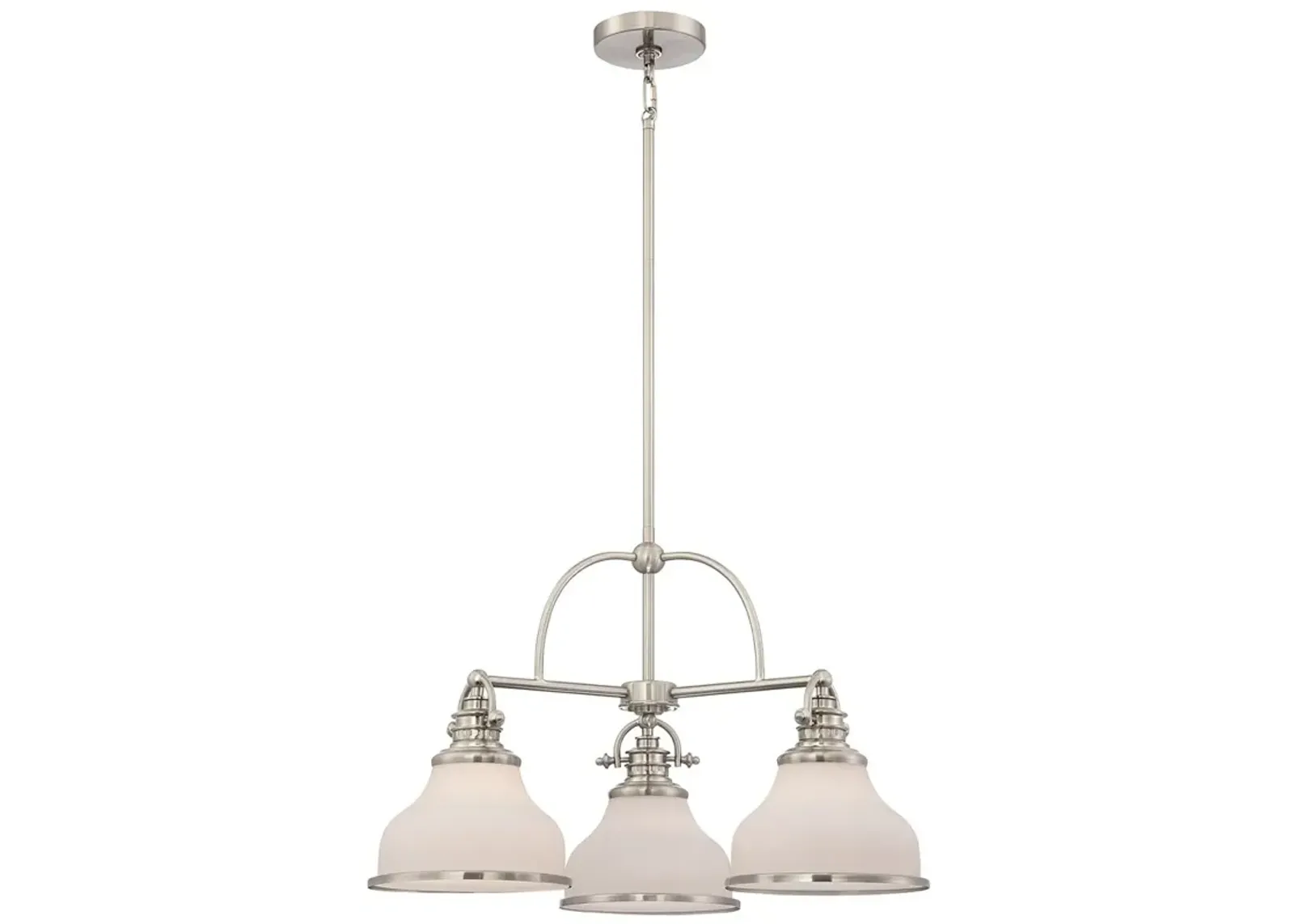 Grant 3-Lt BN Shaded Chandelier