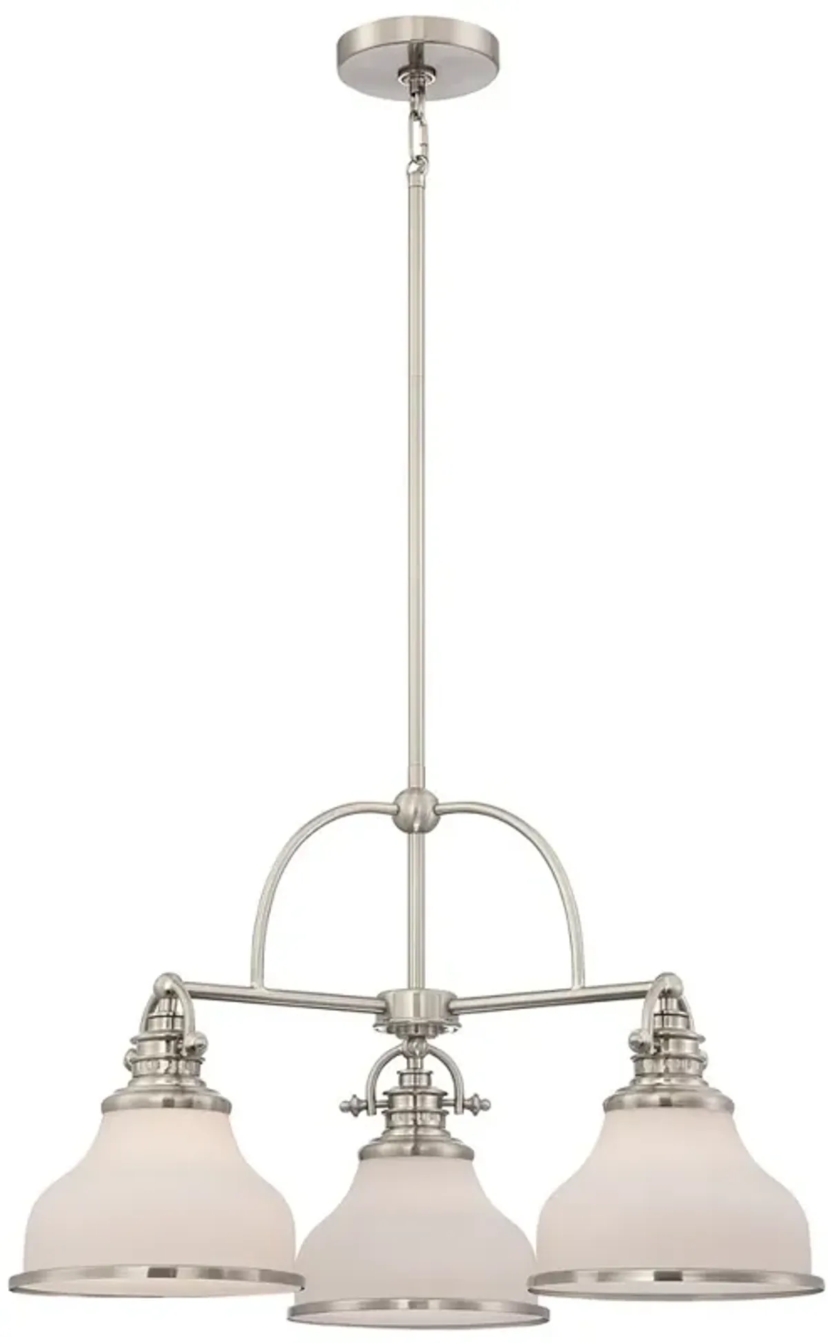 Grant 3-Lt BN Shaded Chandelier