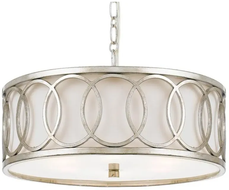 Libby Langdon for Crystorama Graham 6 Light Antique Silver Chandelier