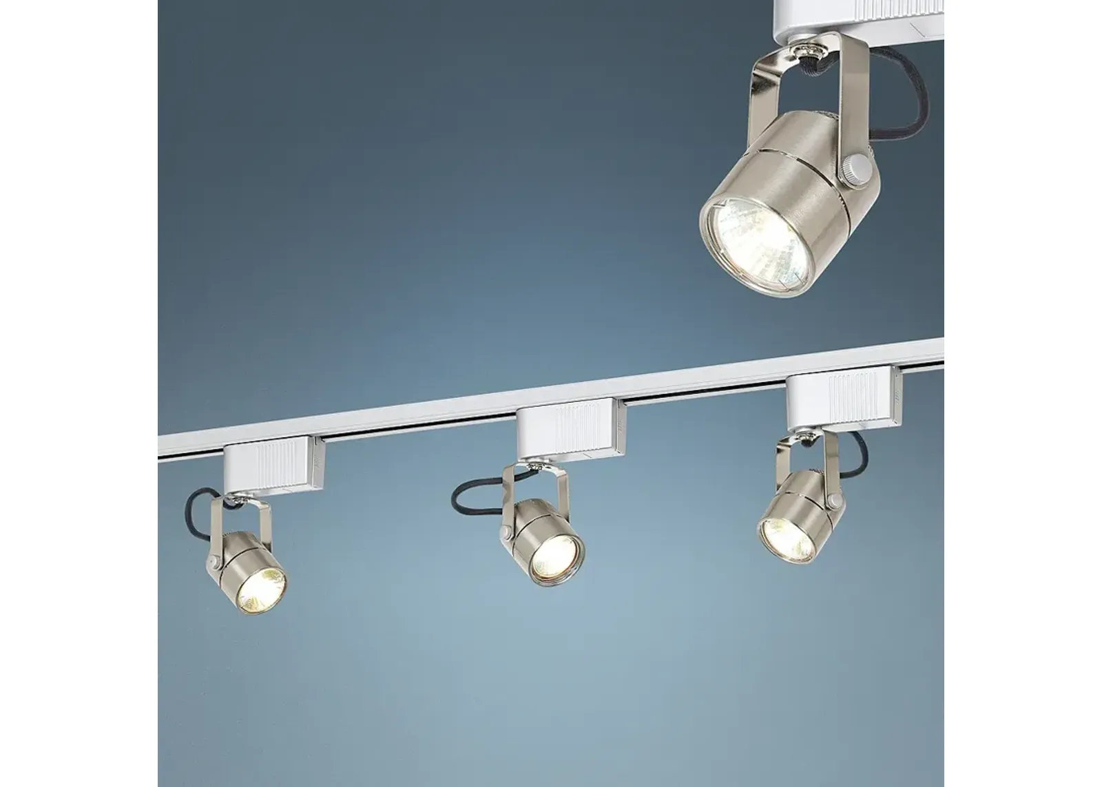 Pro Track Brushed Steel  Three Lights Track Kit For Wall or Ceiling