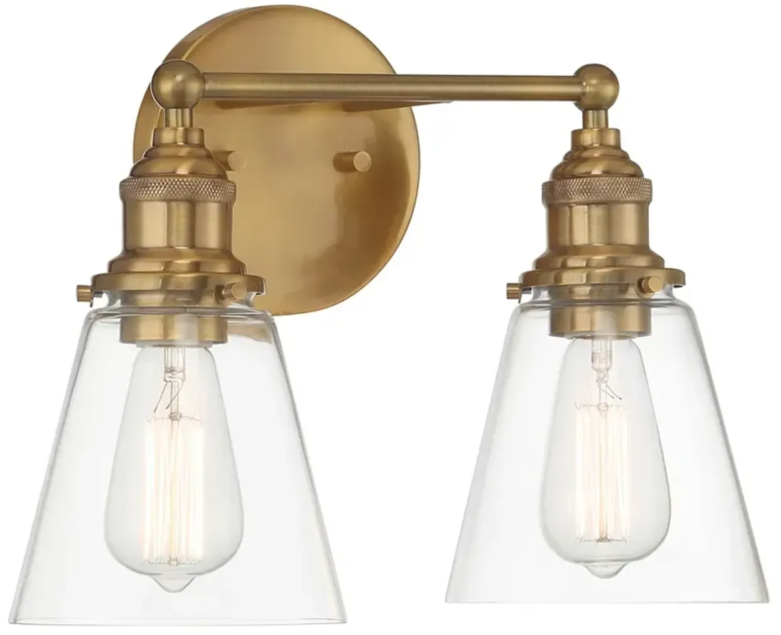 Minka Lavery Barwell 2-Light 15-in Aged Brass Vanity Light