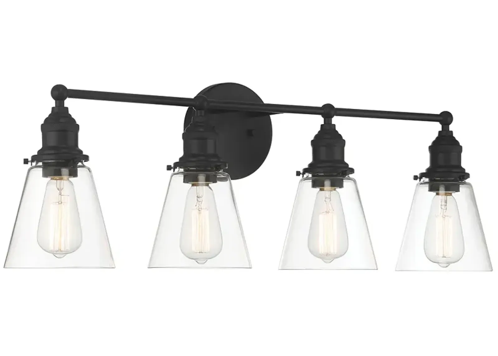 Minka Lavery Barwell 4-Light 33-in Coal Black Vanity Light