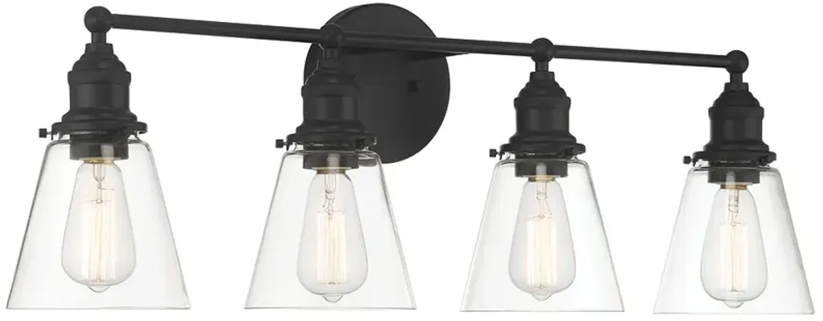 Minka Lavery Barwell 4-Light 33-in Coal Black Vanity Light