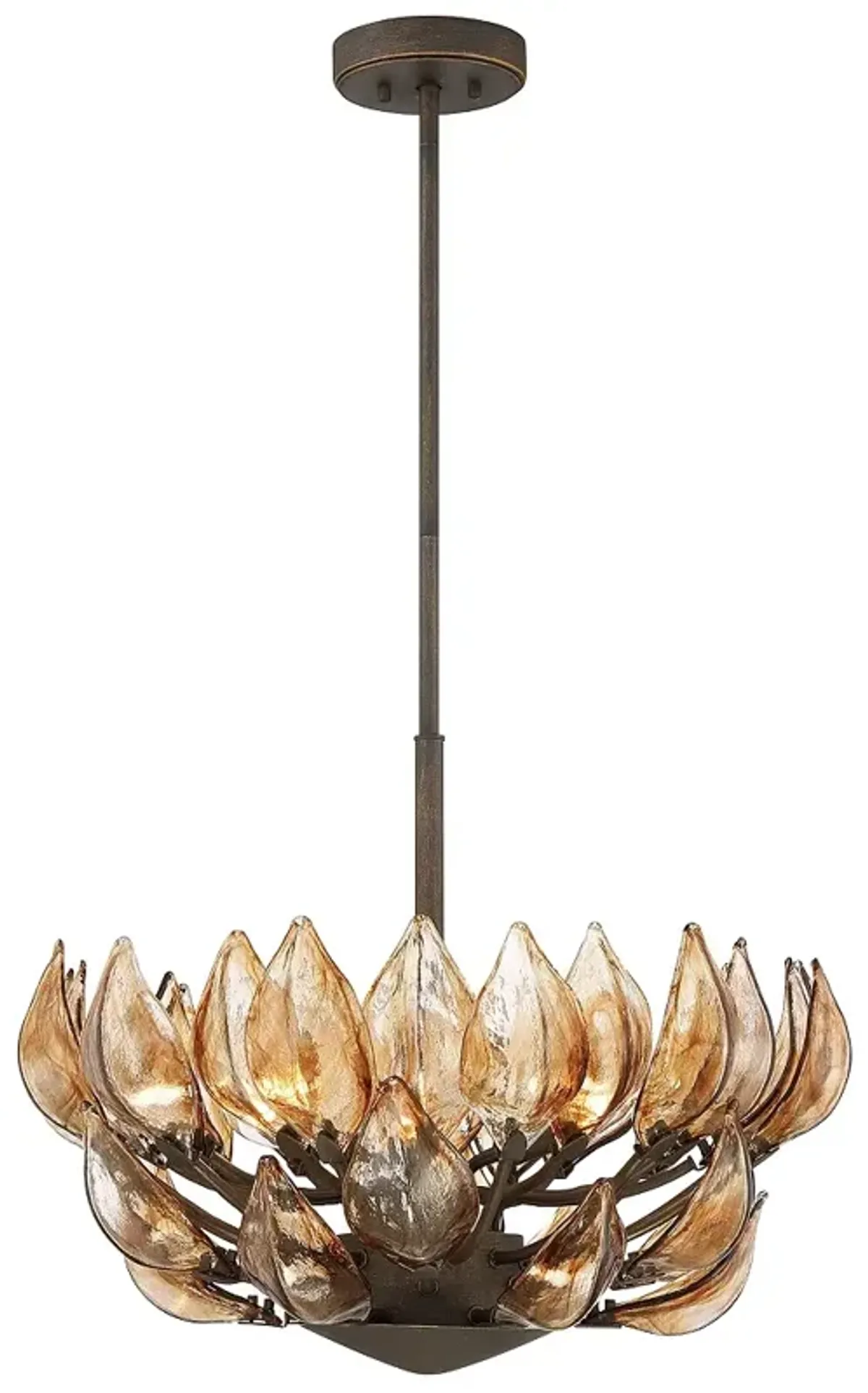 Metropolitan Arboles 6-Light 24-in Heritage Bronze Pendant with Glass Shade