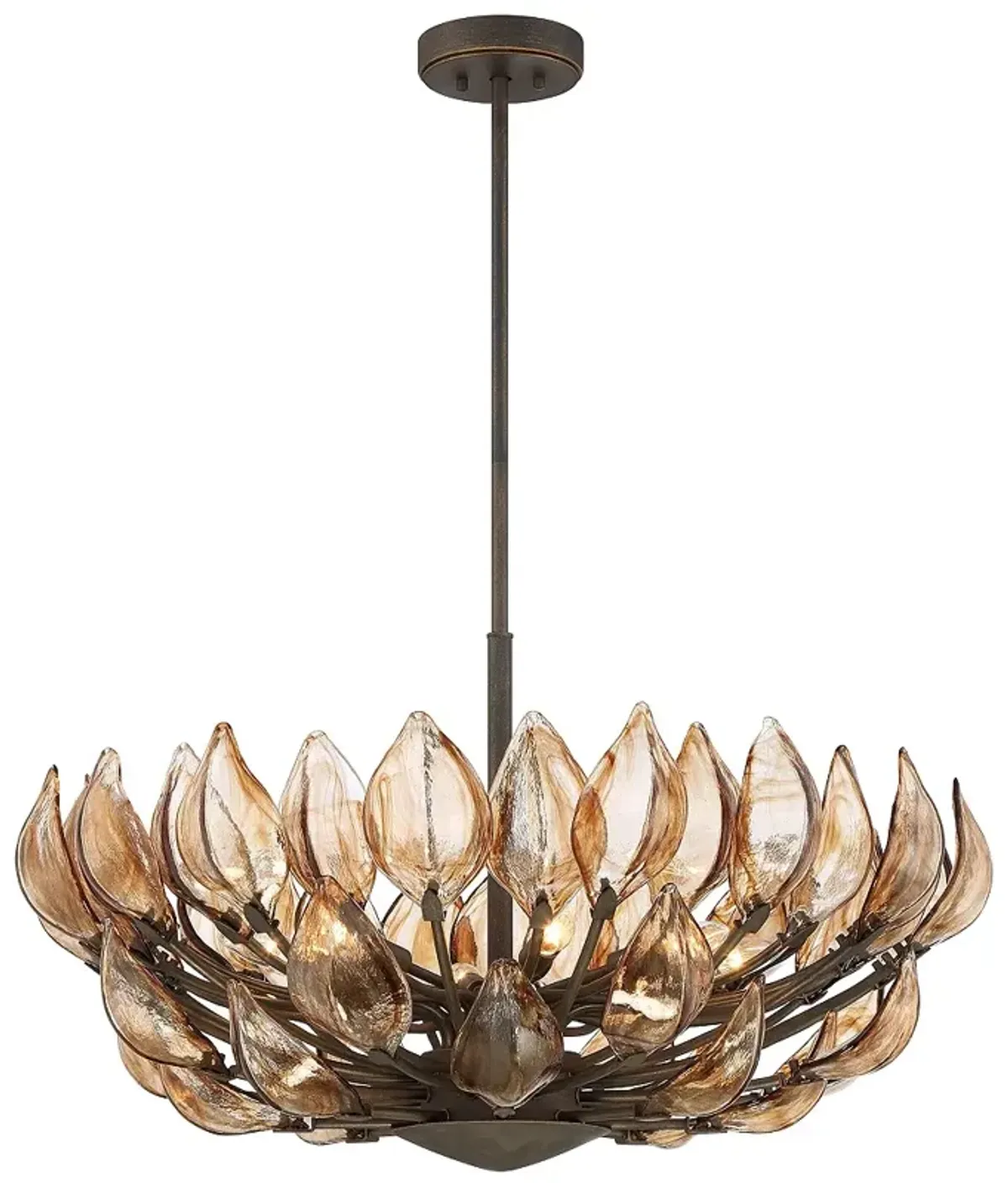 Metropolitan Arboles 8-Light 32.75-in Heritage Bronze Pendant with Shade
