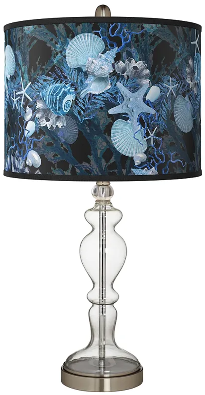 Blue Seas Giclee Apothecary Clear Glass Table Lamp