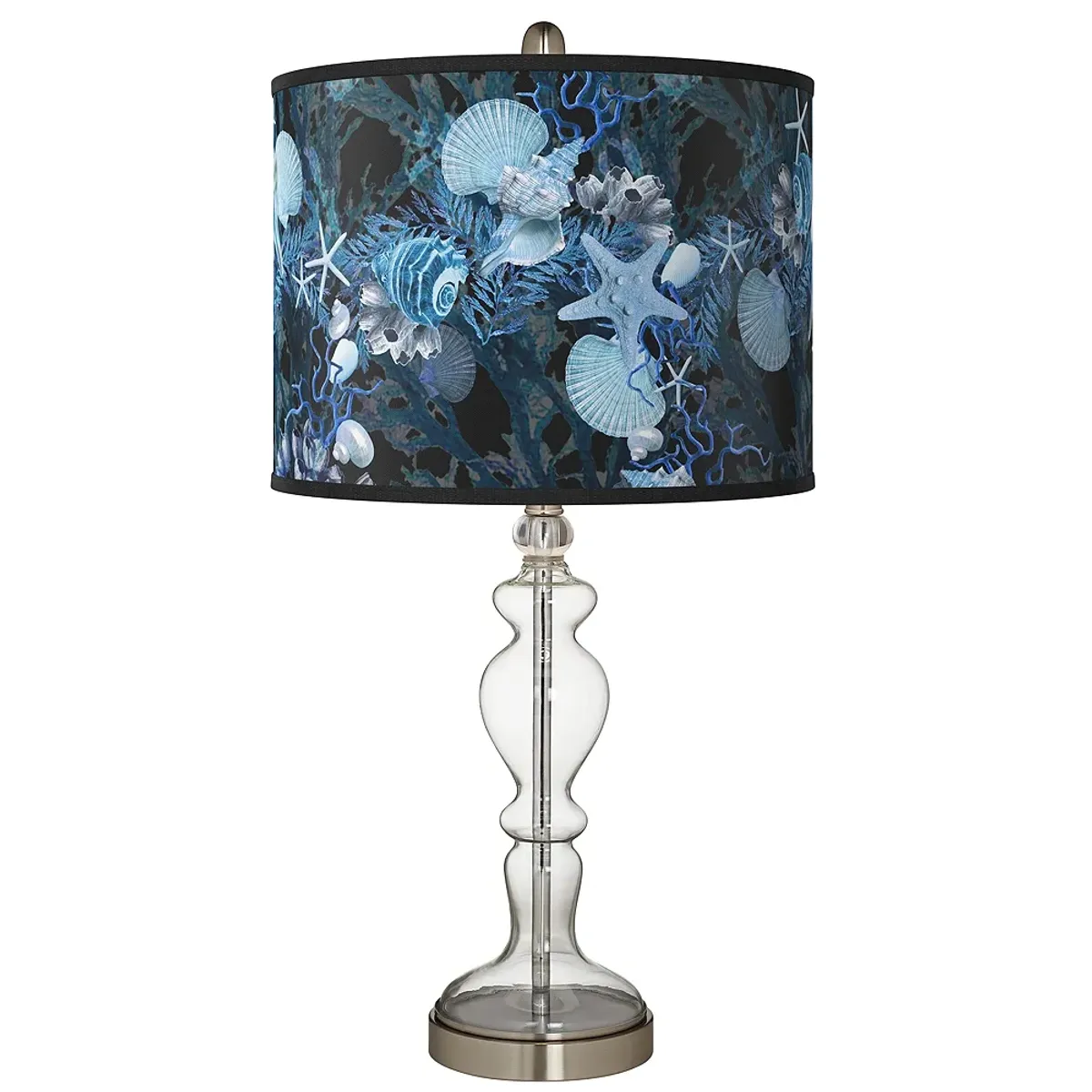 Blue Seas Giclee Apothecary Clear Glass Table Lamp