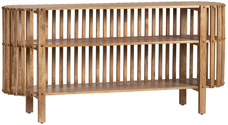 68 in. Brown Solid Wood Accent_Console_Sofa Table