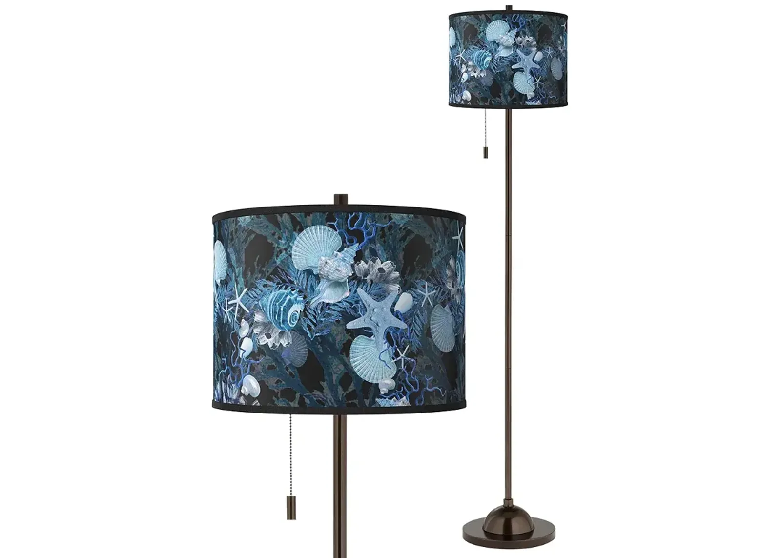 Blue Seas Giclee Glow Bronze Club Floor Lamp