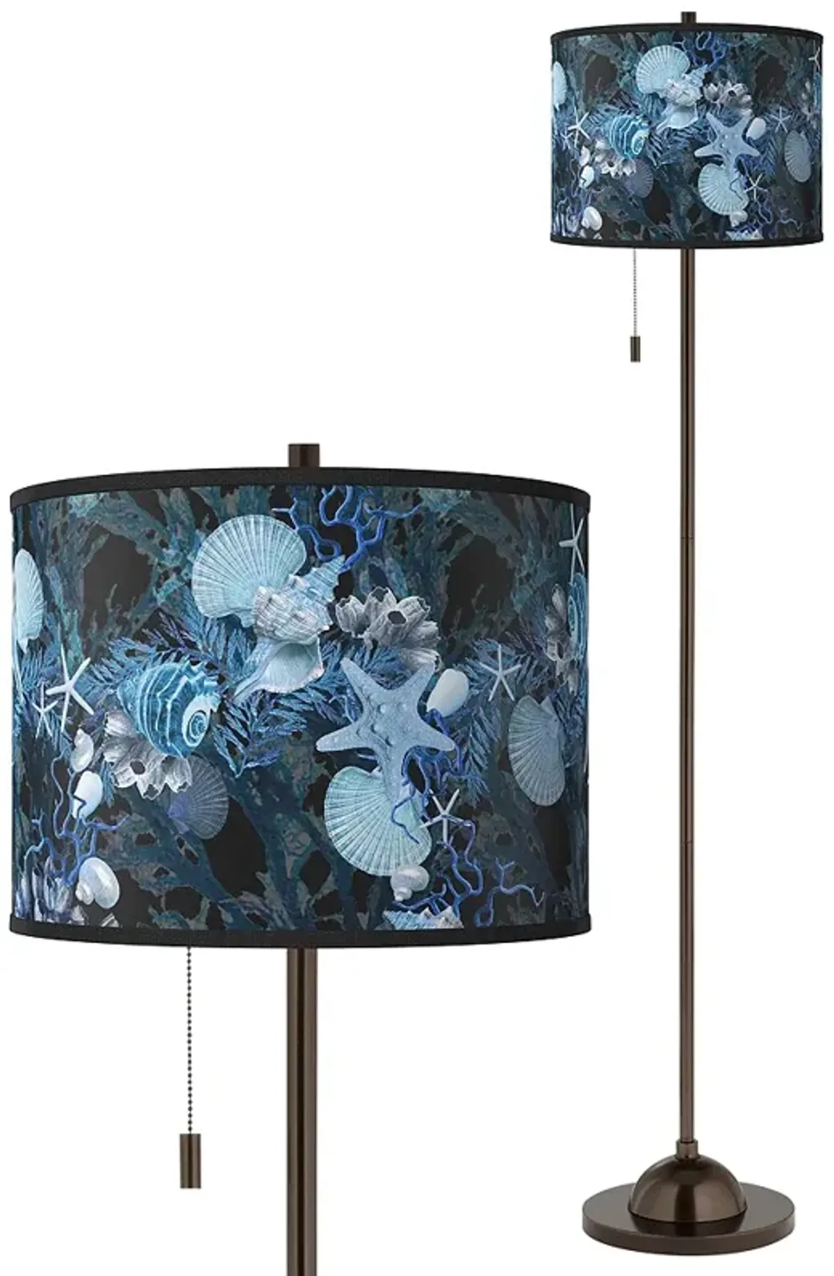 Blue Seas Giclee Glow Bronze Club Floor Lamp