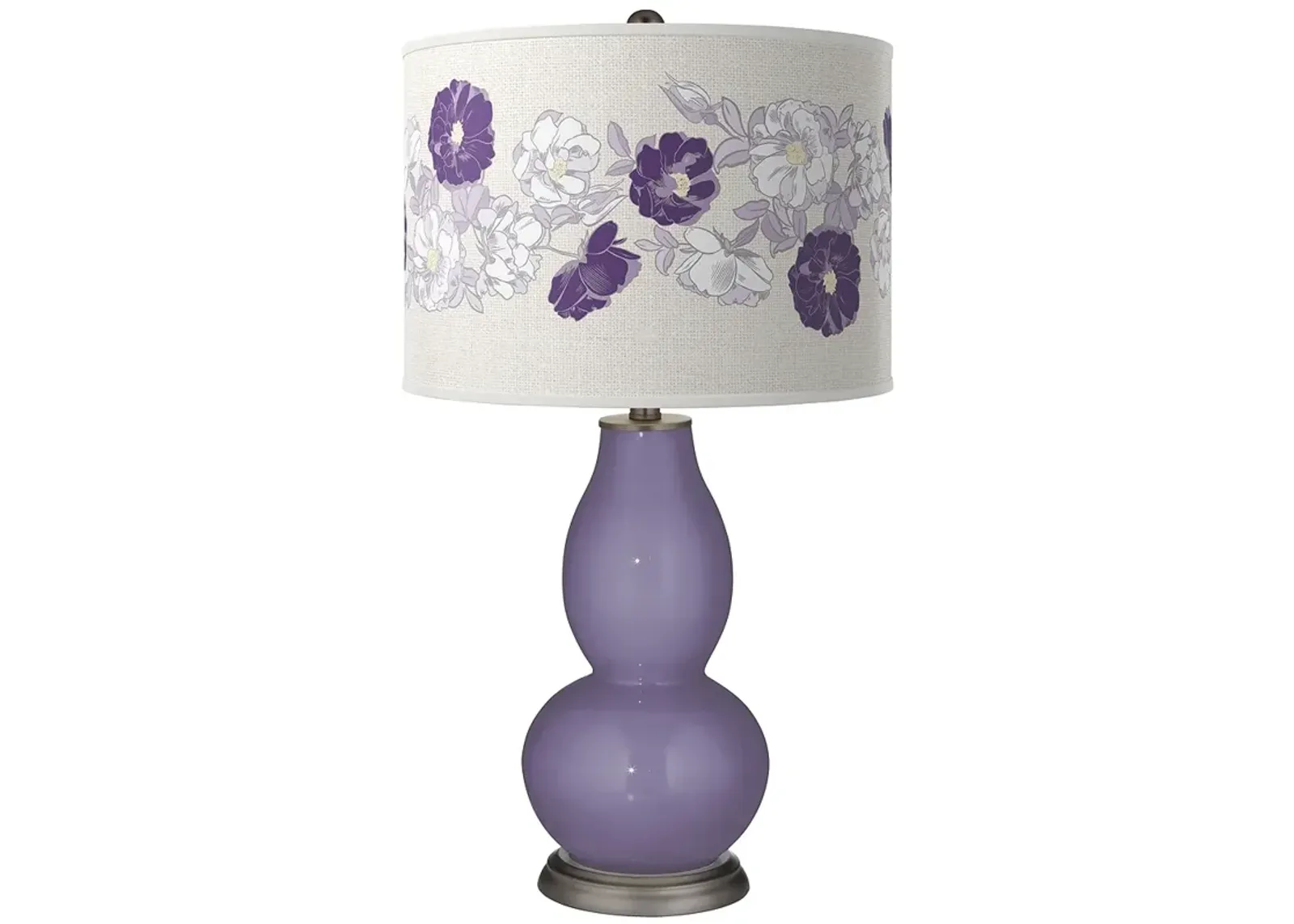 Color Plus Double Gourd 29 1/2" Rose Bouquet Purple Haze Table Lamp