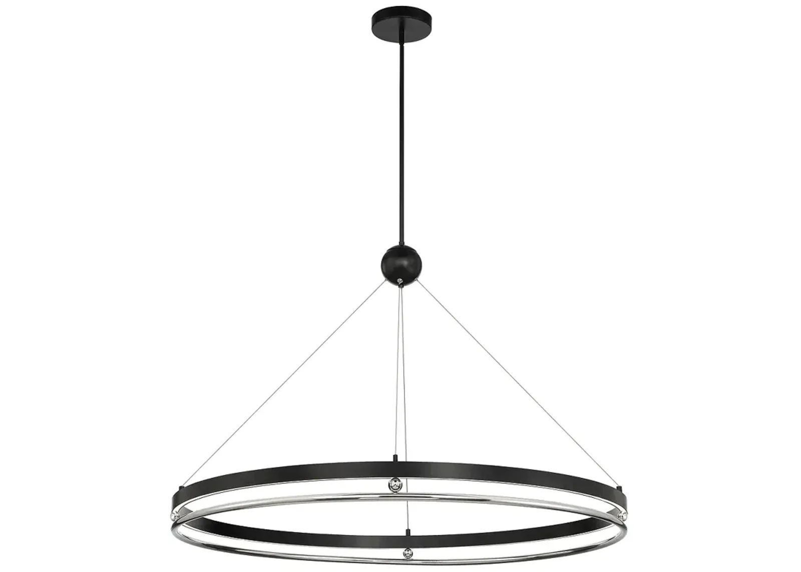 Metropolitan Grande Illusion 49-inch LED Coal and Polished Nickel Pendant