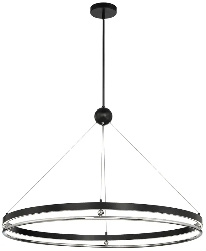 Metropolitan Grande Illusion 49-inch LED Coal and Polished Nickel Pendant