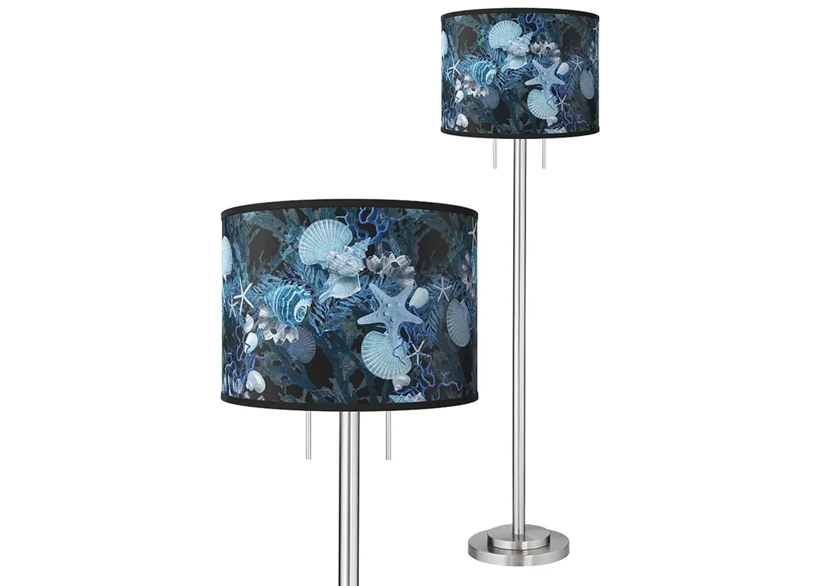 Blue Seas Giclee Brushed Nickel Garth Floor Lamp