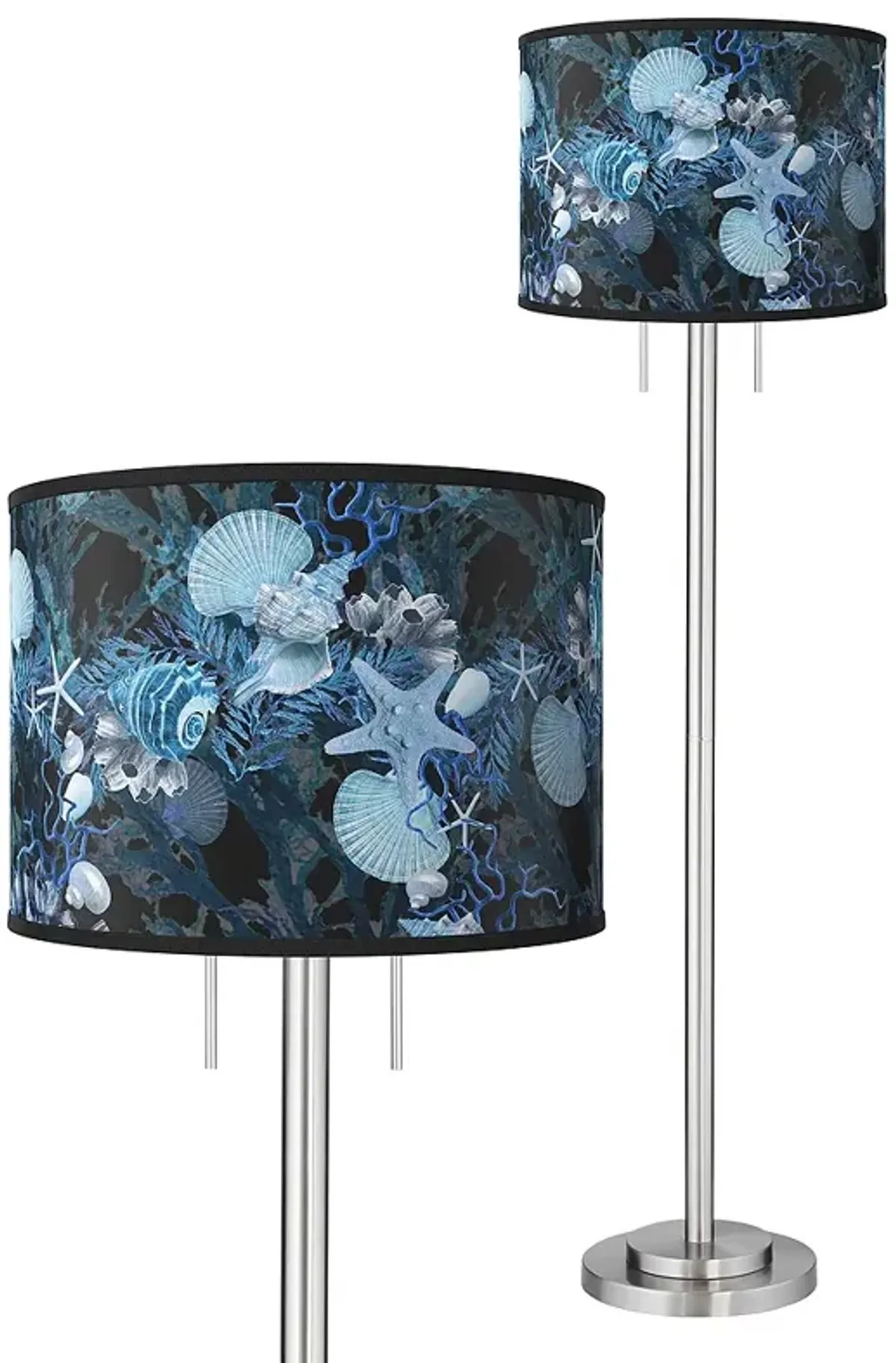 Blue Seas Giclee Brushed Nickel Garth Floor Lamp