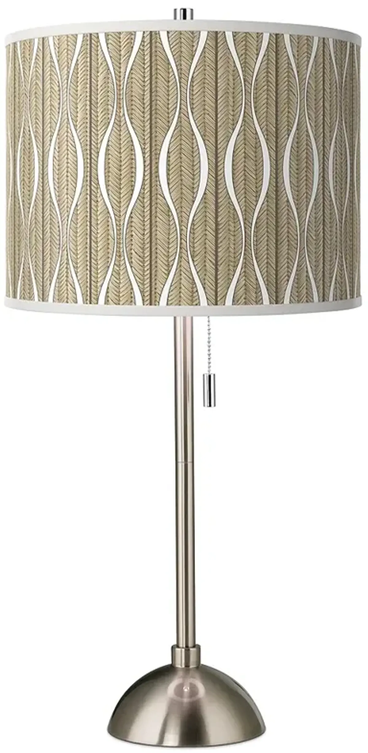 Giclee Glow 28" Swell Shade with Brushed Nickel Table Lamp