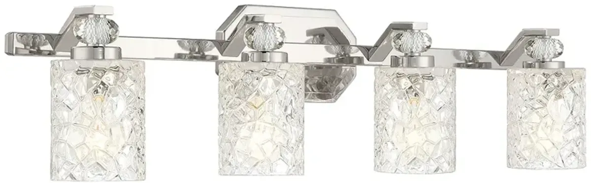 Crystal Kay 32" Wide Chrome 4-Light Vanity Bath Light