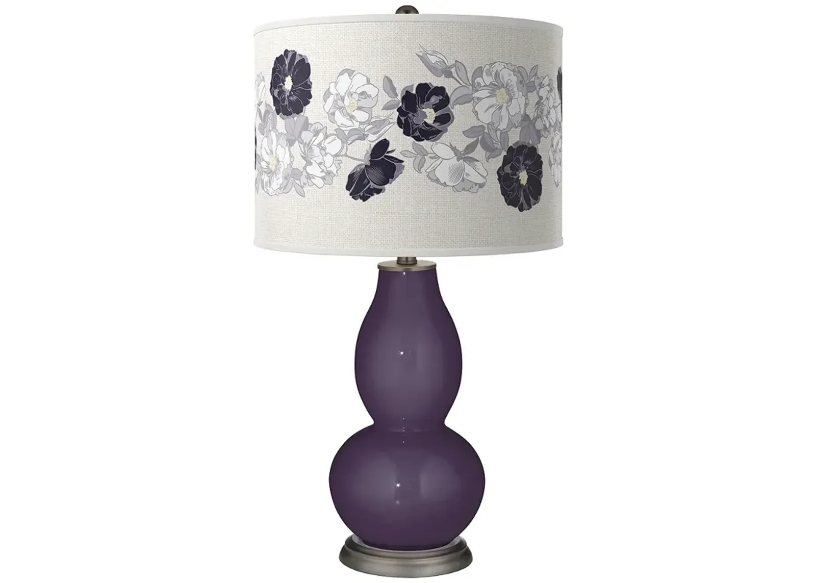 Color Plus Double Gourd 29 1/2" Rose Bouquet Quixotic Plum Table Lamp