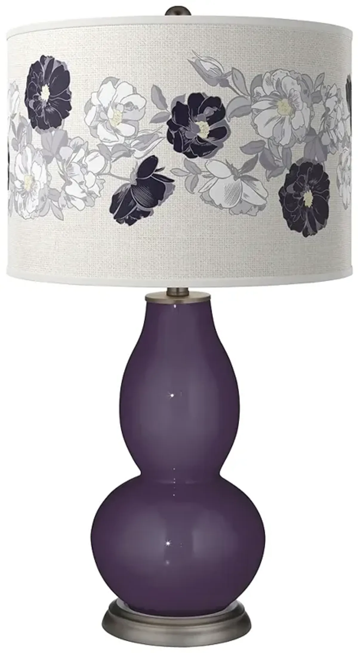 Color Plus Double Gourd 29 1/2" Rose Bouquet Quixotic Plum Table Lamp