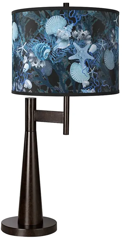 Giclee Glow Novo 30 3/4" Blue Seas Shade Bronze Table Lamp