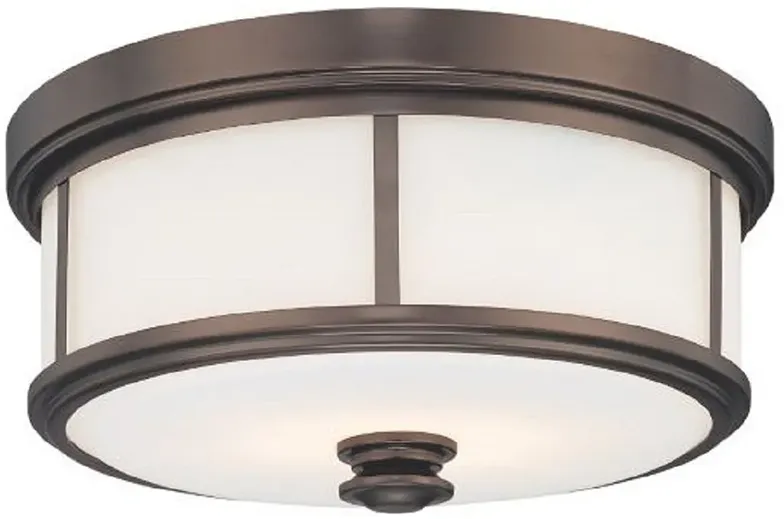 Minka 20" Wide 5-Light Bronze and White Glass Close to Ceiling Light