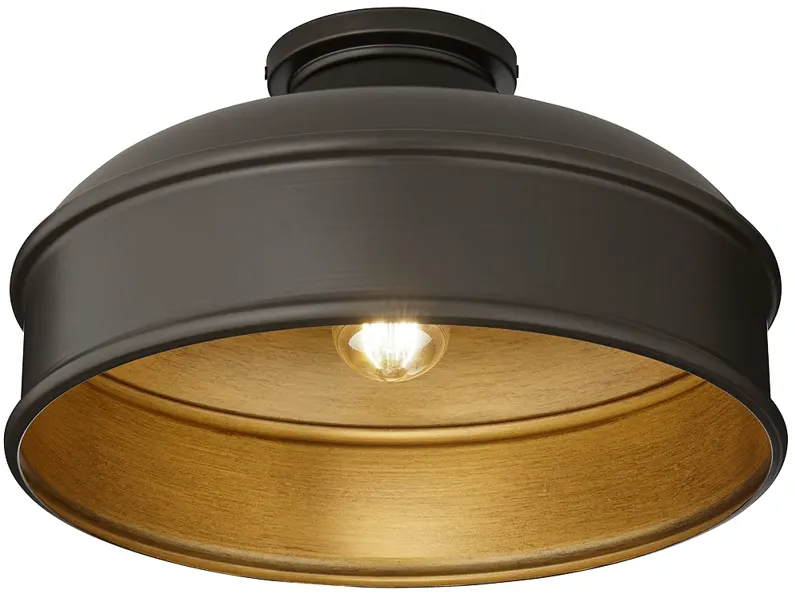 Possini Euro Delaware 8 1/2" High Mission Bronze Ceiling Light