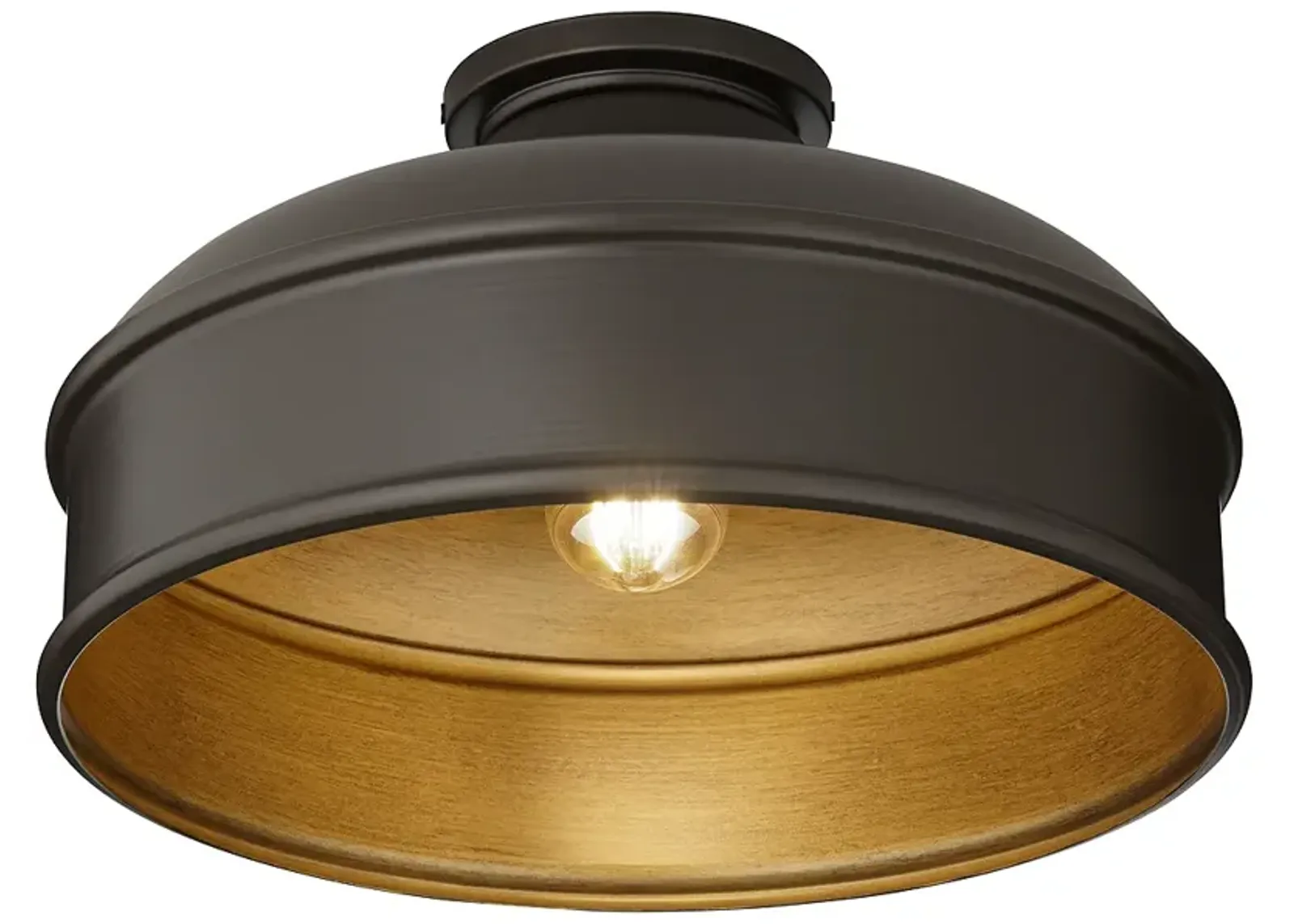 Possini Euro Delaware 8 1/2" High Mission Bronze Ceiling Light