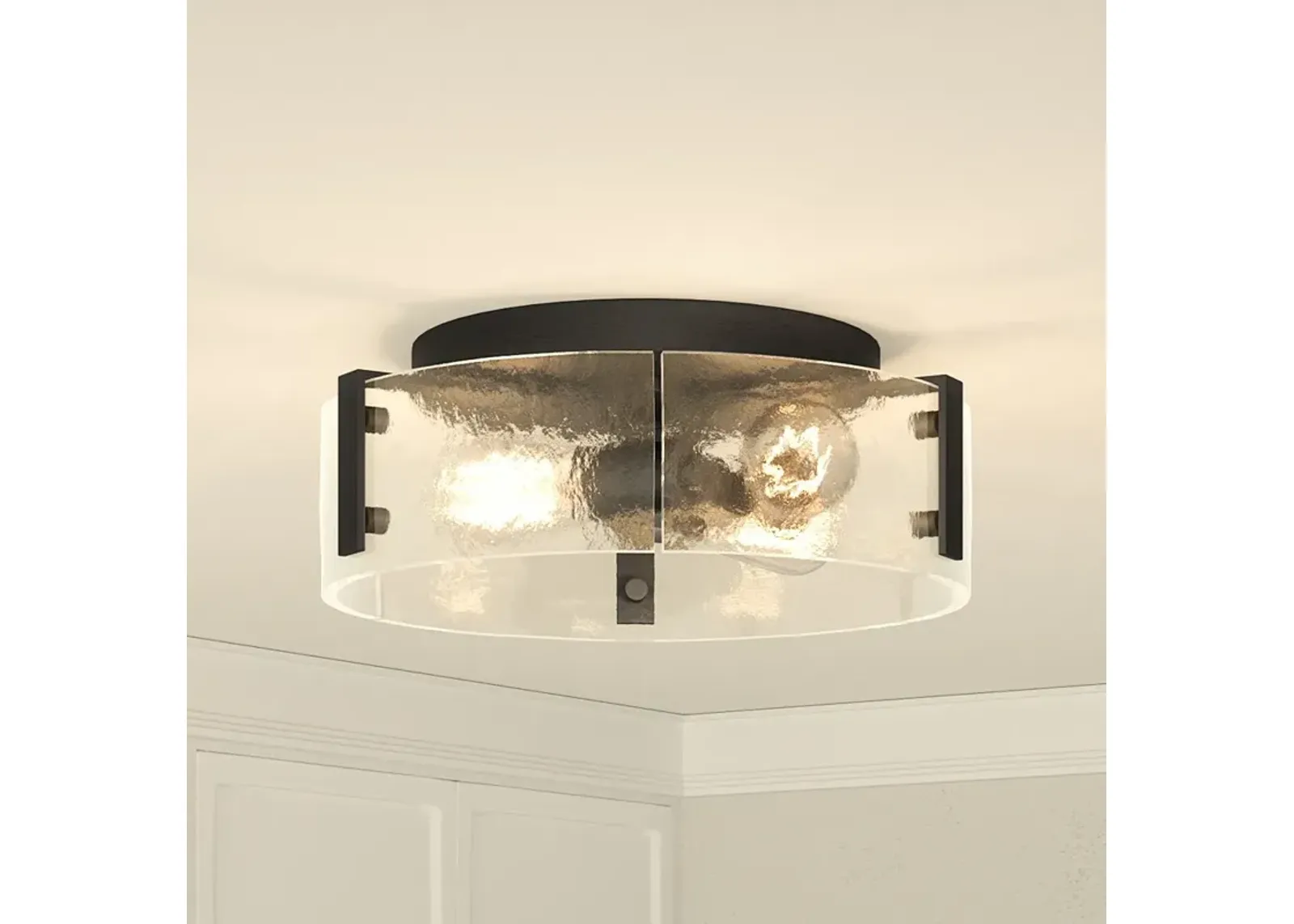 Quoizel Angora 15" Wide Matte Black 3-Light Ceiling Light