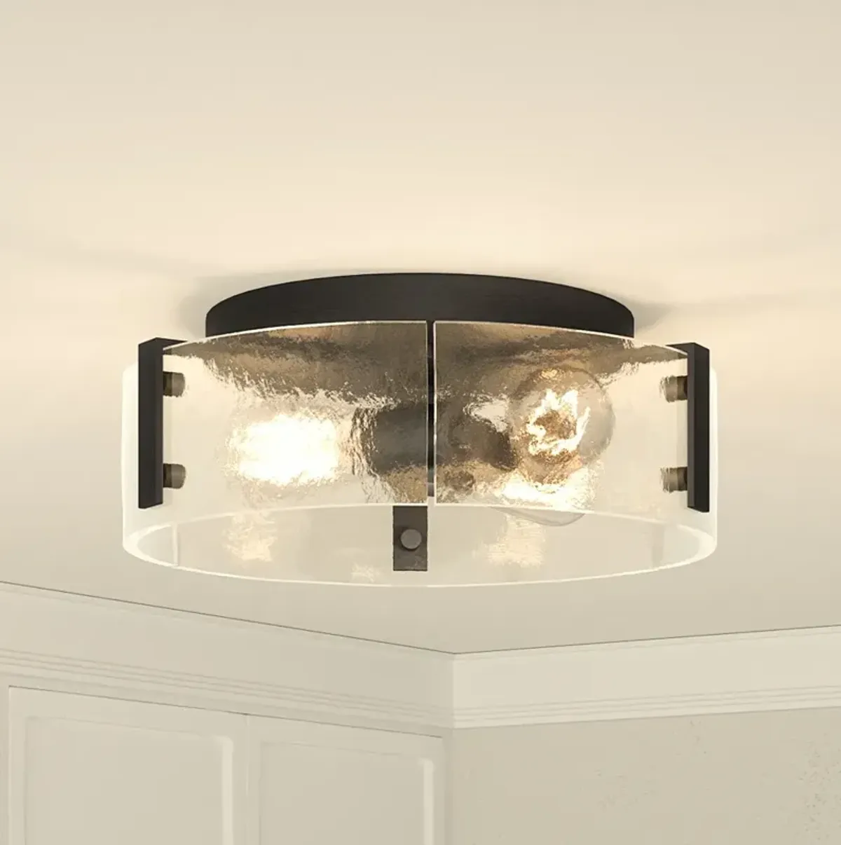 Quoizel Angora 15" Wide Matte Black 3-Light Ceiling Light