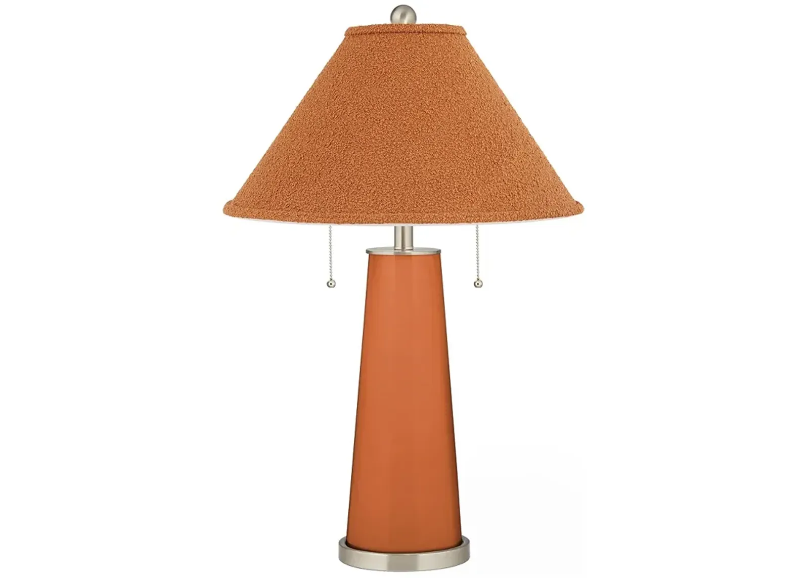 Possini Euro 28" Camel Boucle Shade Earthen Jug Glass Table Lamp