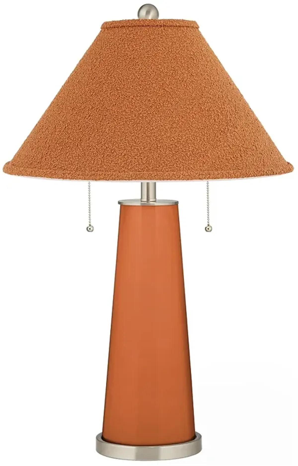 Possini Euro 28" Camel Boucle Shade Earthen Jug Glass Table Lamp