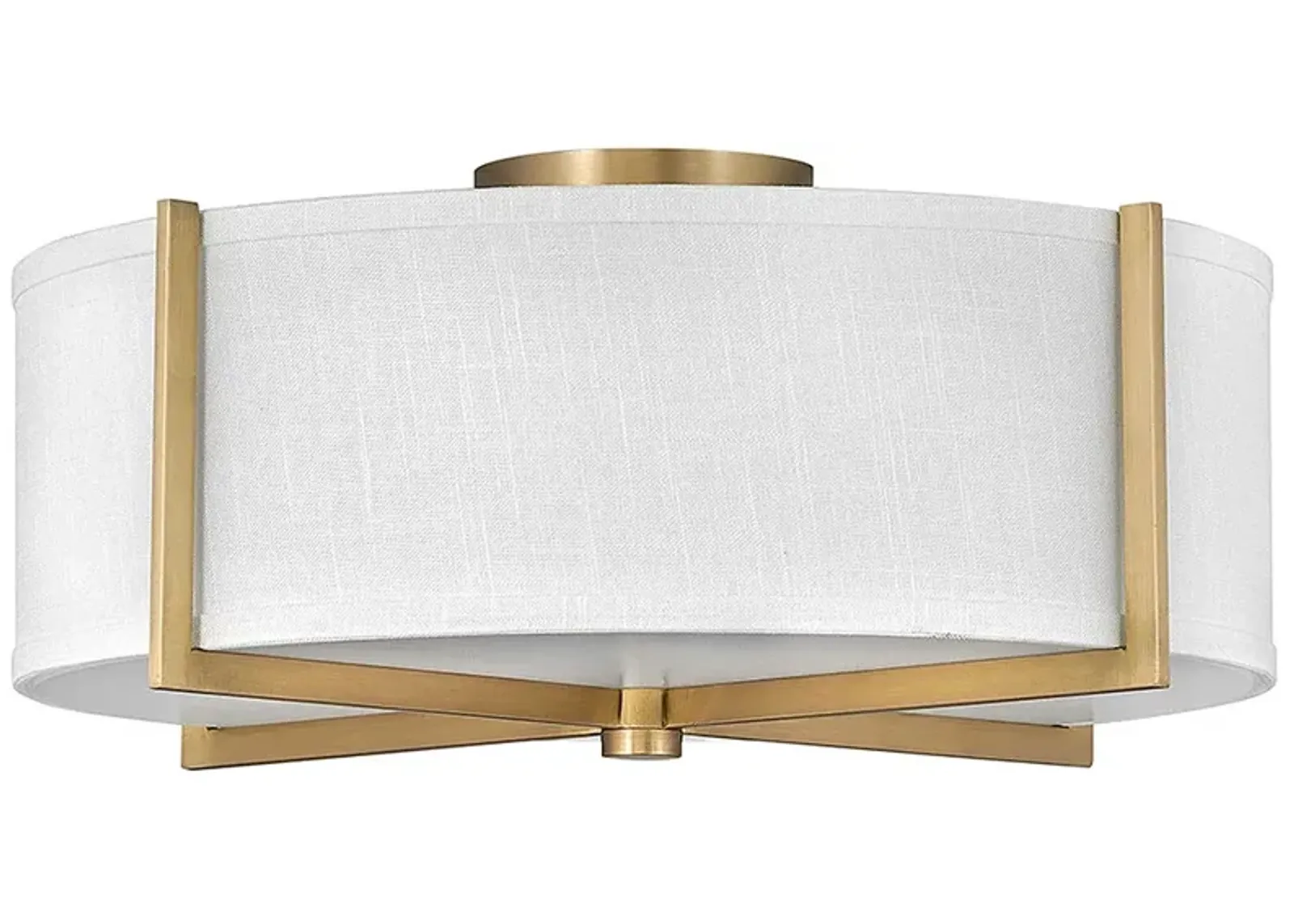 Hinkley Axis 19 1/2" Wide Brass and White Modern Drum Ceiling Light