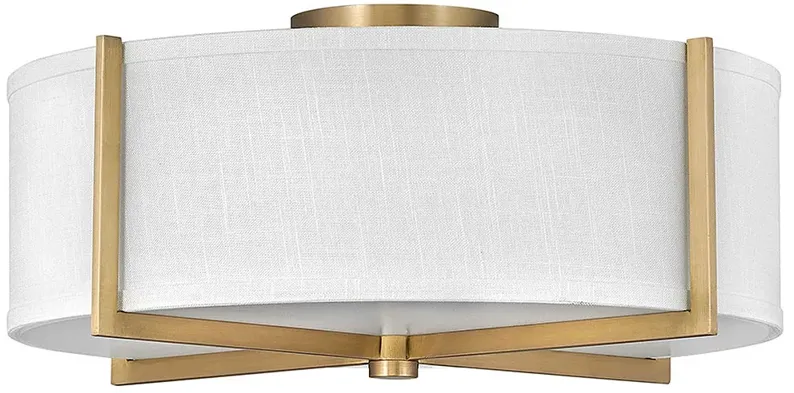 Hinkley Axis 19 1/2" Wide Brass and White Modern Drum Ceiling Light