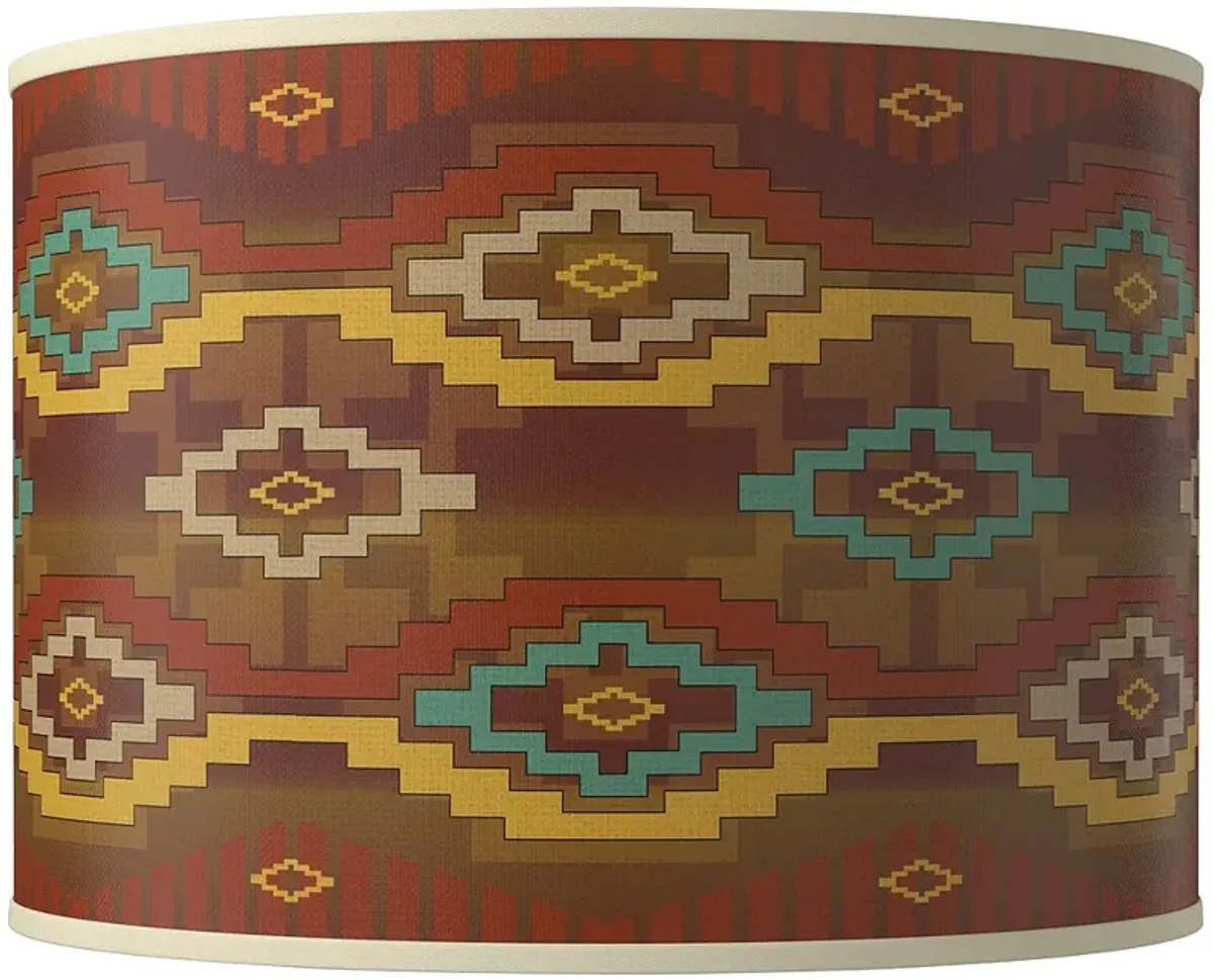 Southwest Sienna Giclee Round Drum Lamp Shade 15.5x15.5x11 (Spider)