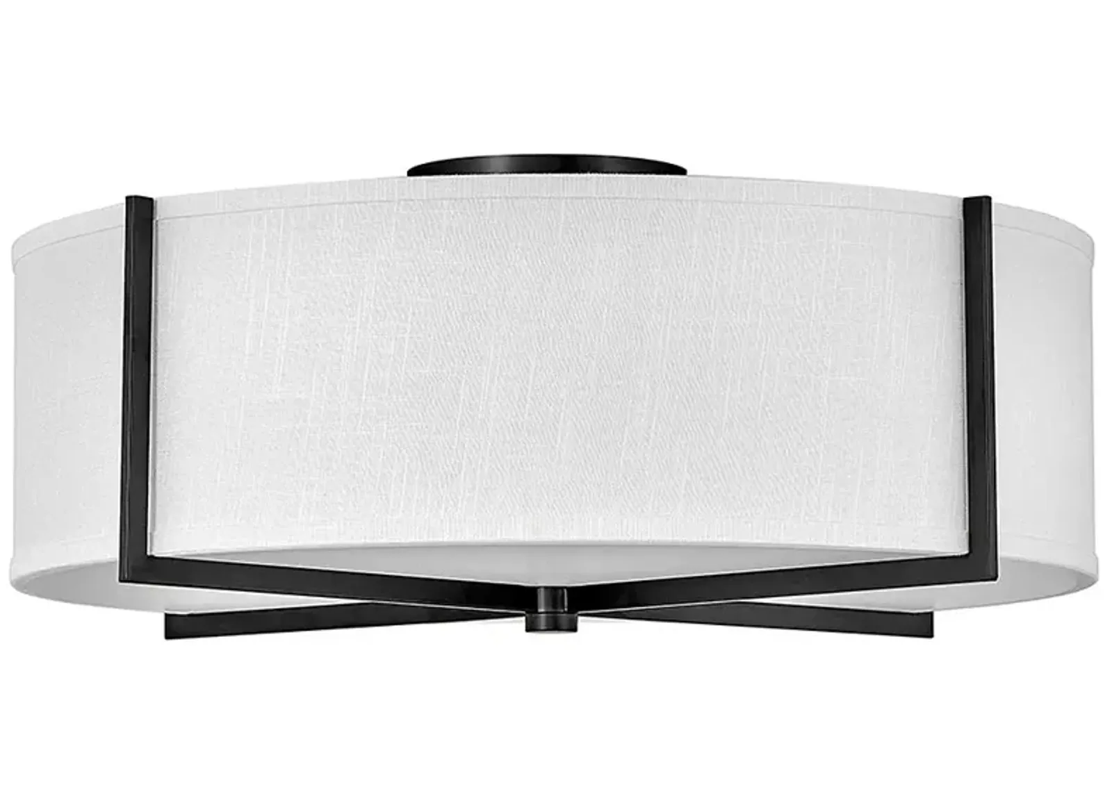 Axis 25 1/2" Wide Black Ceiling Light with Off-White Shade