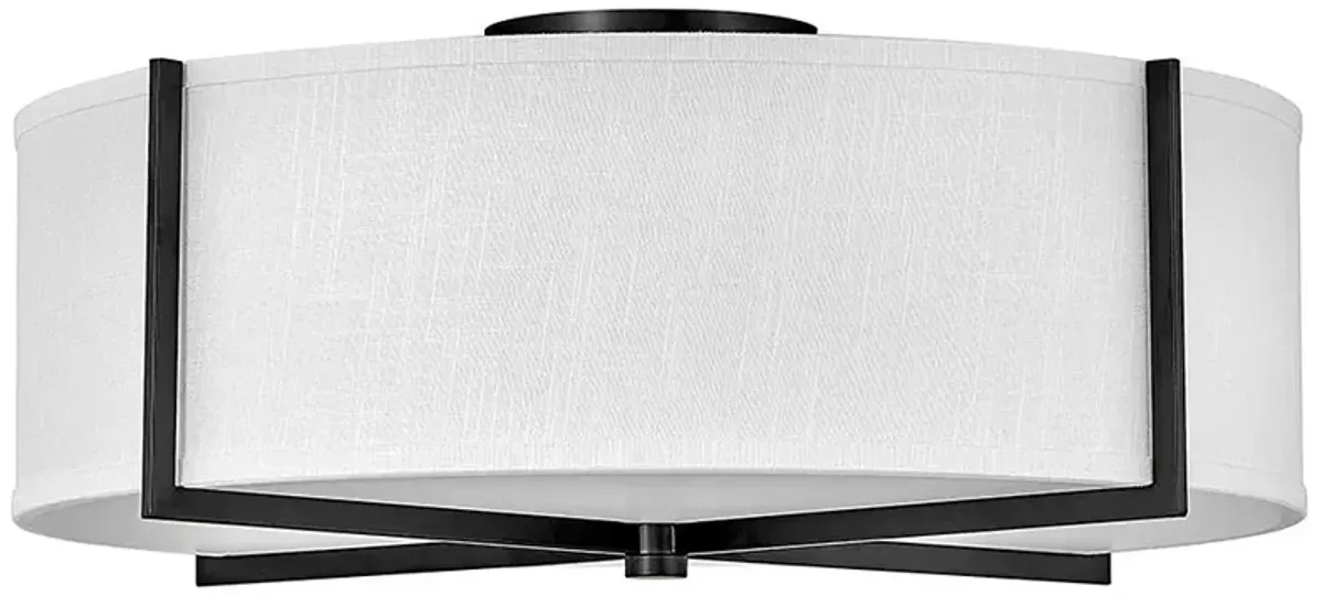 Axis 25 1/2" Wide Black Ceiling Light with Off-White Shade