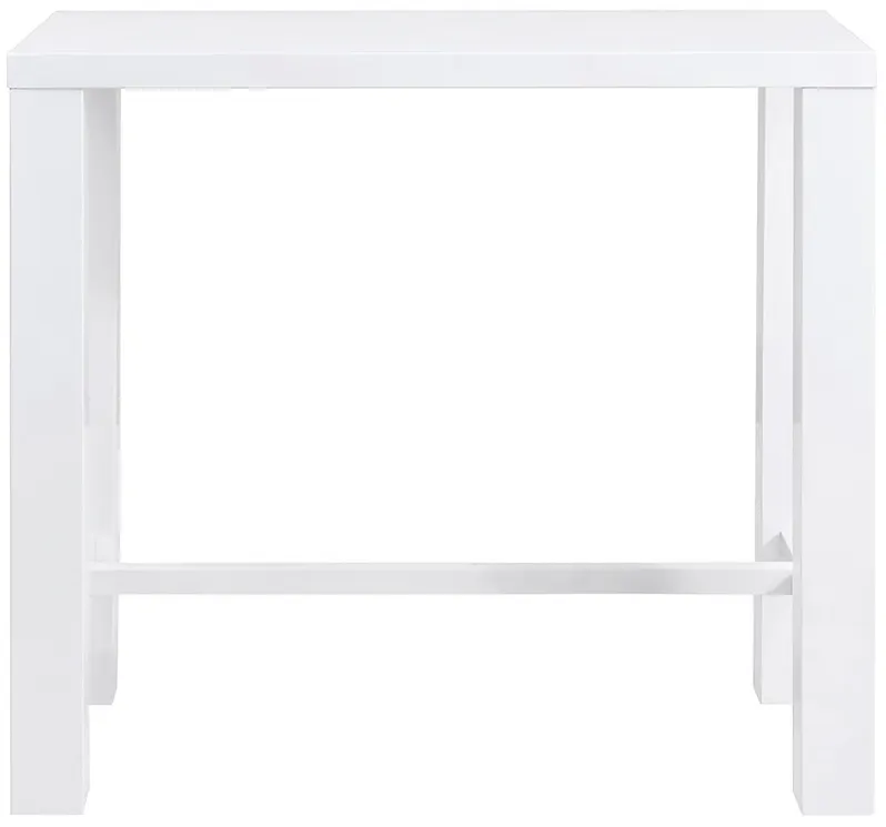 Abby 47" Wide Gloss White Bar Table