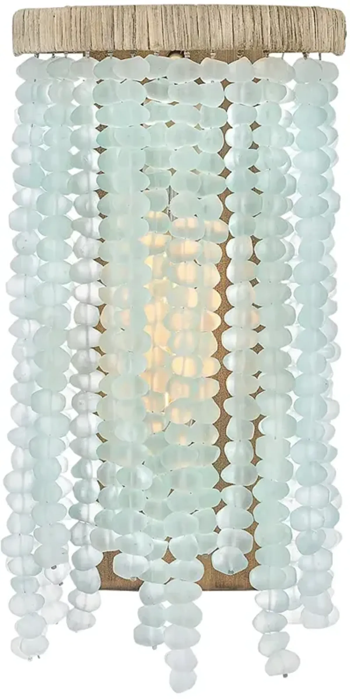 Dune 16" High Burnished Gold Blue Sea Glass Wall Sconce