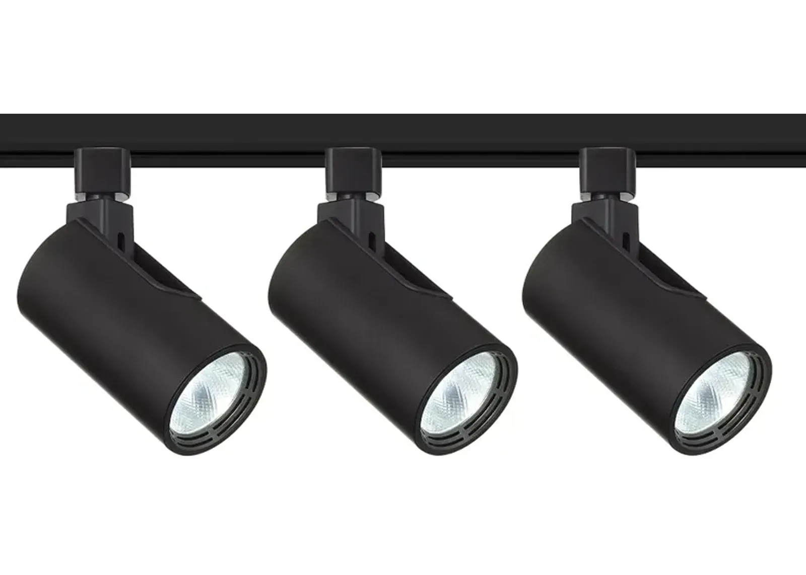 3-Light Black Cylinder 20W LED Floating Canopy Track Kit