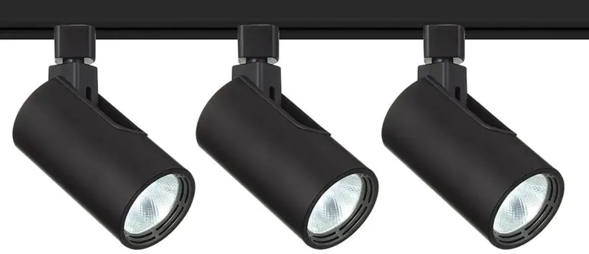 3-Light Black Cylinder 20W LED Floating Canopy Track Kit