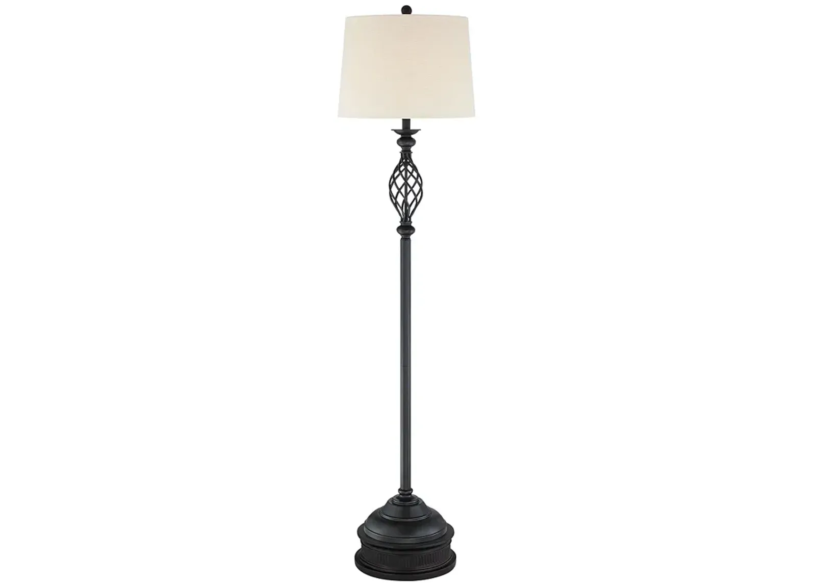 Franklin Iron Annie 67 1/2" Bronze Scroll Floor Lamp with Black Riser