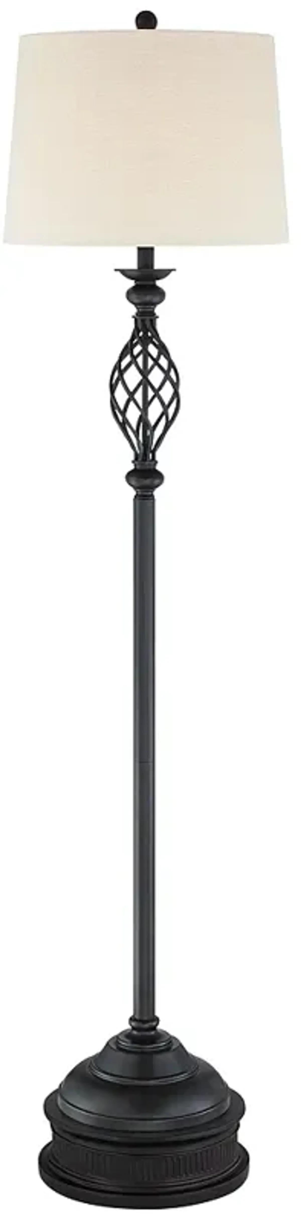 Franklin Iron Annie 67 1/2" Bronze Scroll Floor Lamp with Black Riser