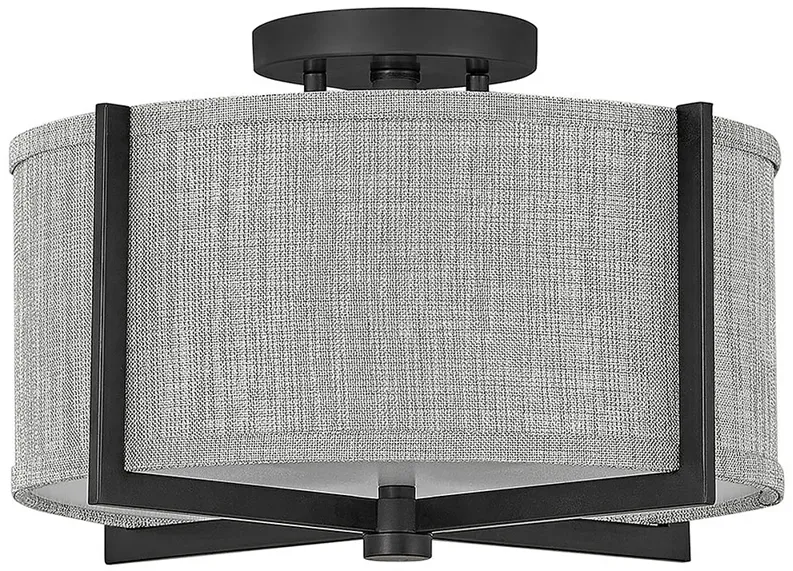 Axis 14 1/2" Wide Black Ceiling Light with Gray Shade