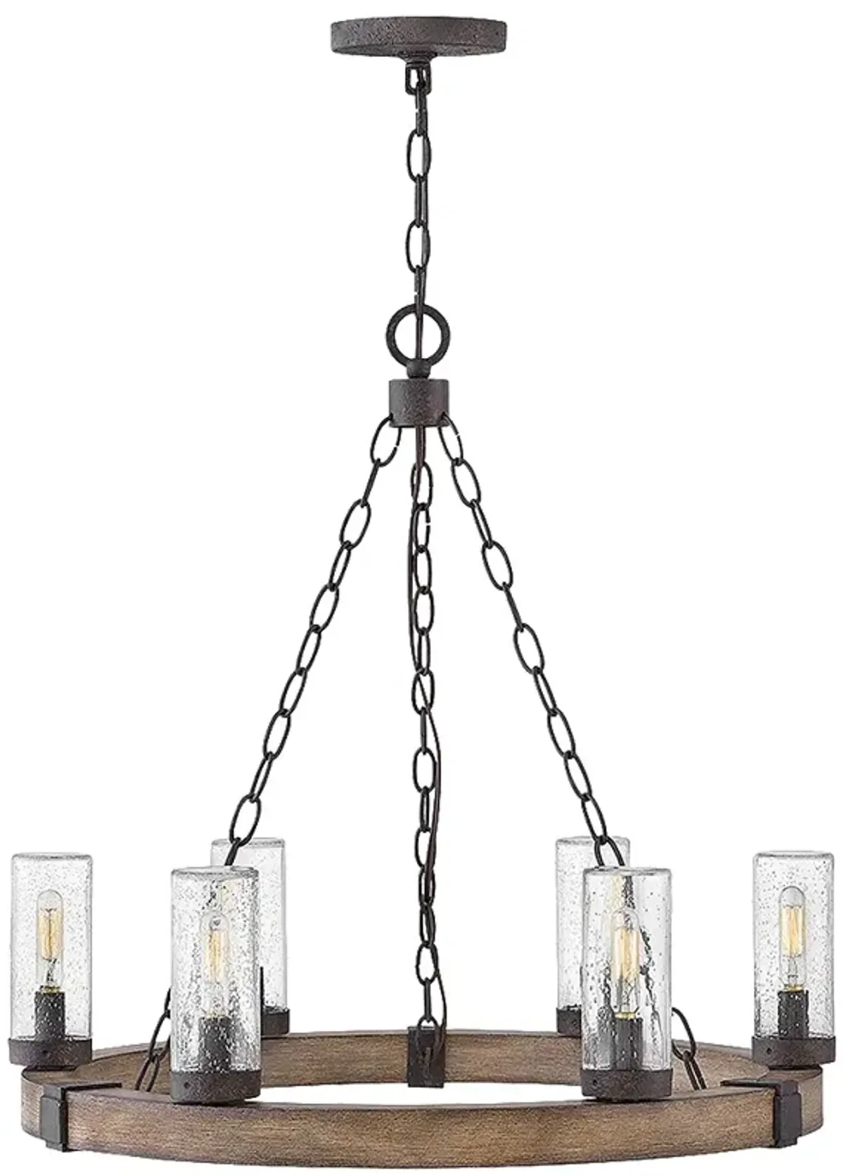 Sawyer Single Tier 24" Wide 6-Light Chandelier