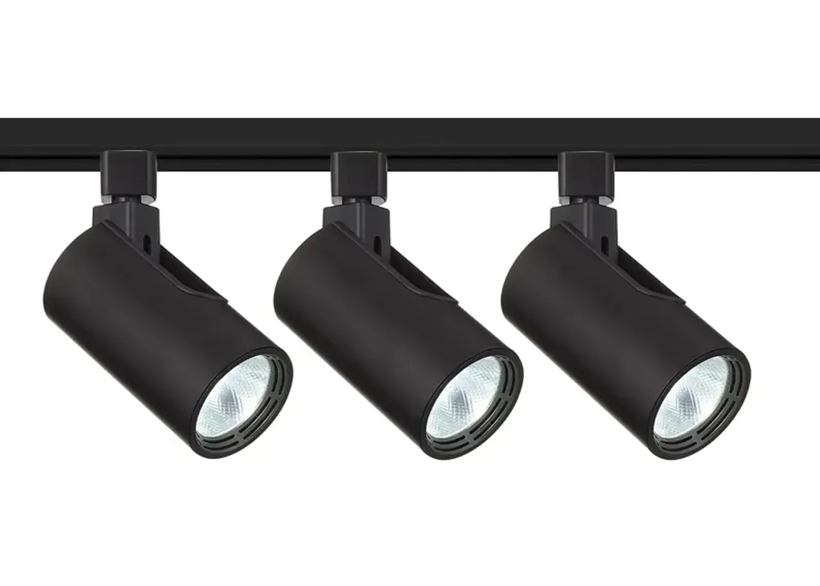 3-Light Black Cylinder 30W LED Floating Canopy Track Kit