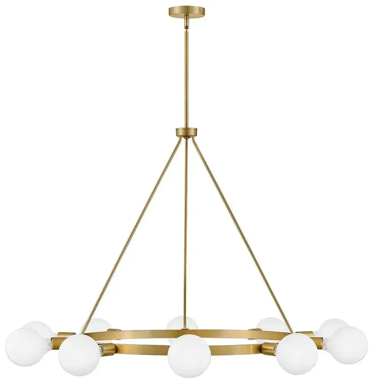 LARK ORLA Large Single Tier Chandelier Lacquered Brass